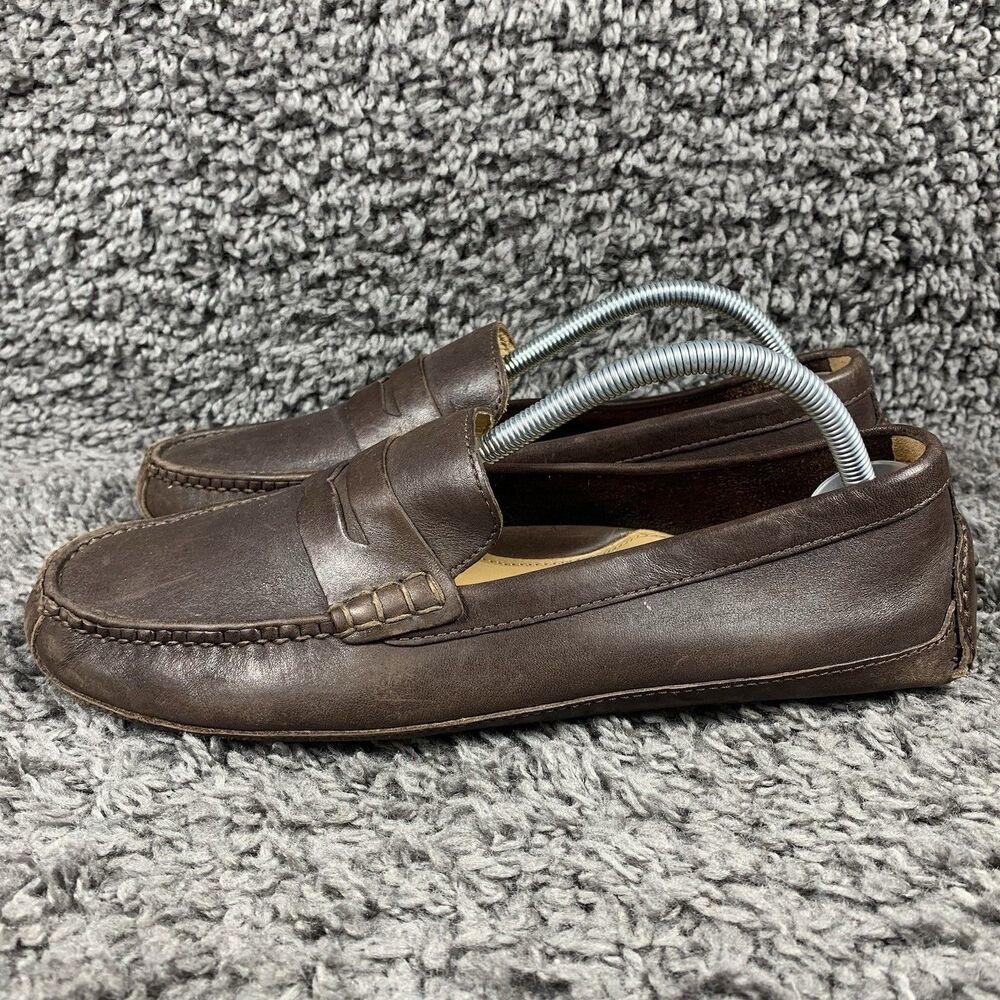 Cole Haan Grant Canoe Penny Loafers Men 10.5 Brown Leather Moccasin Driving Shoe